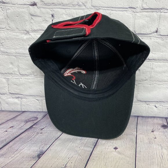 Dodge Hat Women Strap Back Black Embroidered Logo Jewel Rhinestone Pony Tail Cap - Picture 7 of 8